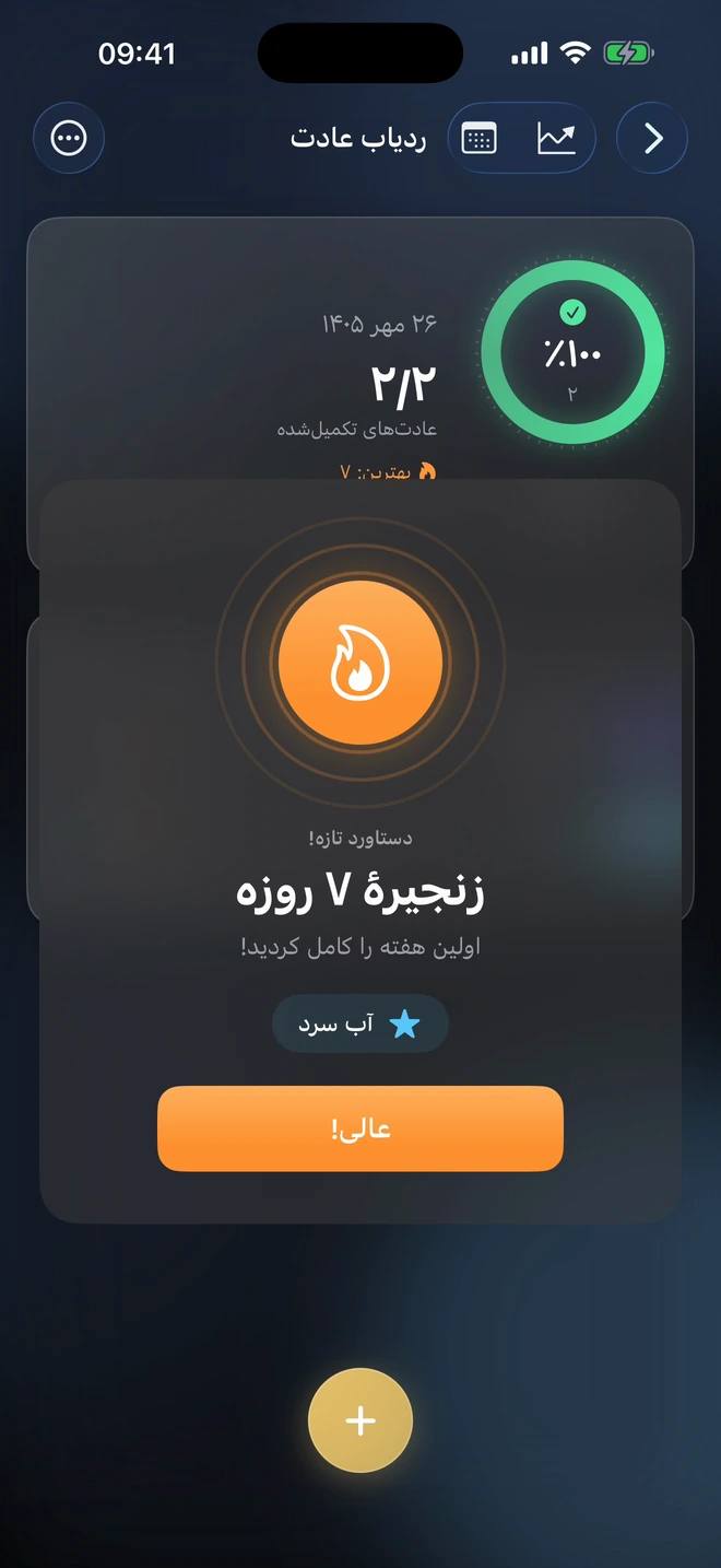 انجام یک عادت در دیسیپلینز و رسیدن به ۷ روز پیاپی